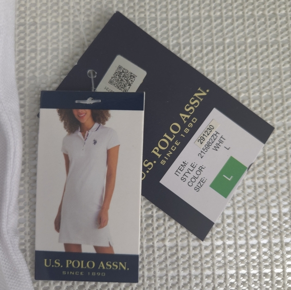 US Polo Association White Cotton Casual Dress  Collared Pullover - Picture 5 of 12